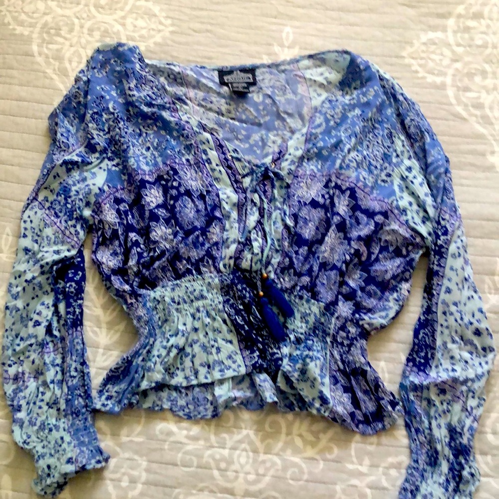 Beautiful blue paisley women’s blouse